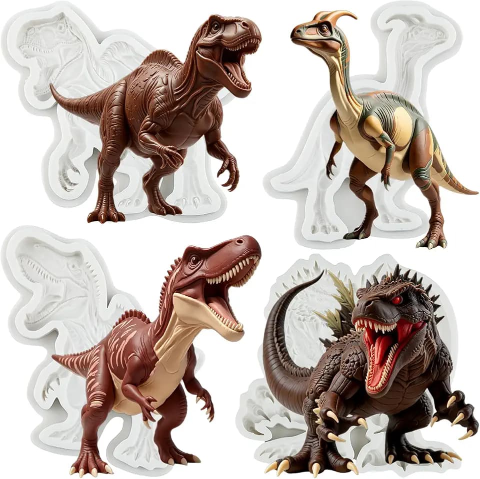 Dinosaur Silicone Molds Tyrannosaurus Rex Fondant Mold Set Of 4