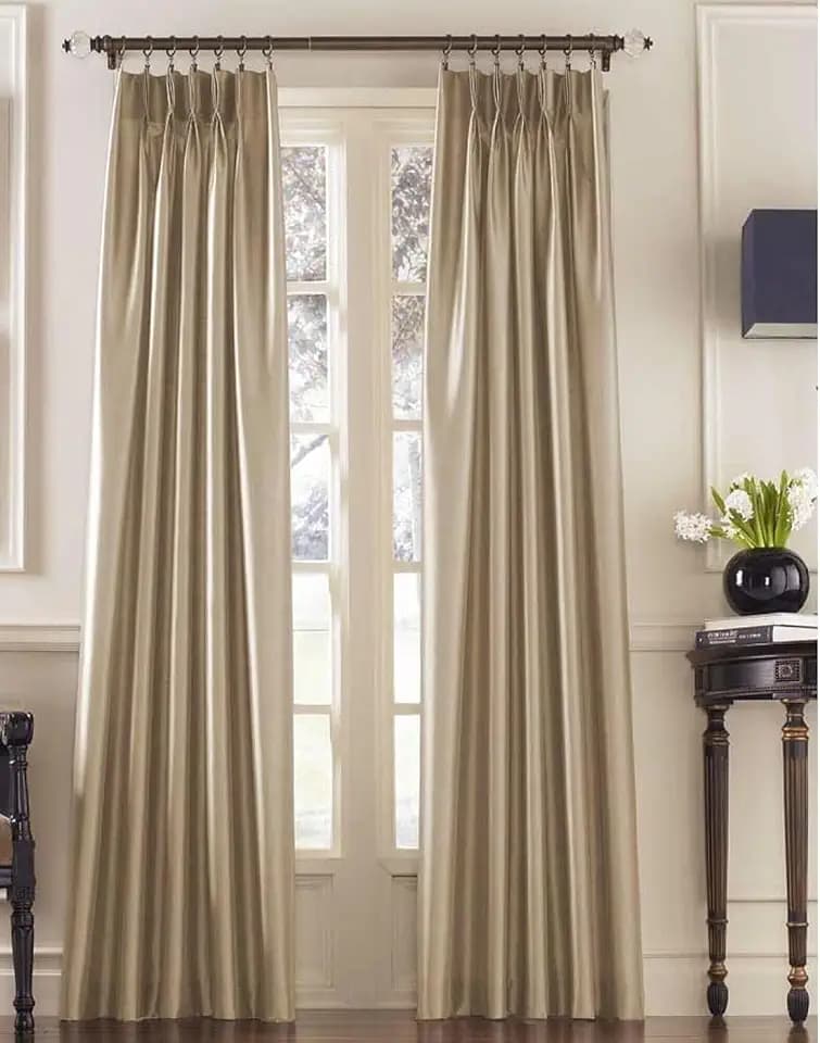 Curtainworks Marquee Faux Silk Curtain 30x108 Sand Champagne Beige 1 Panel