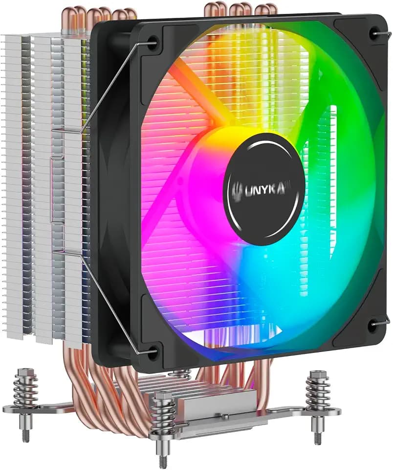 UNYKAch UNYCOOL H60 ARGB CPU-Kühler, kompakt, 4 Headpipes 9 Flügel, leiser PWM-Lüfter, Multisocket Intel und AMD