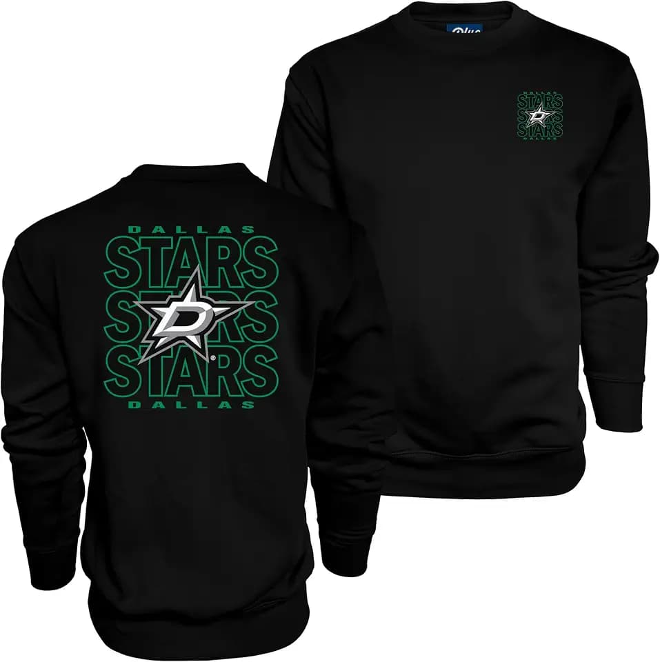 Blue 84 NHL unisex-adult Nhl Officially Licensed Crewneck Sweatshirt Front/Back Curl Team Color
