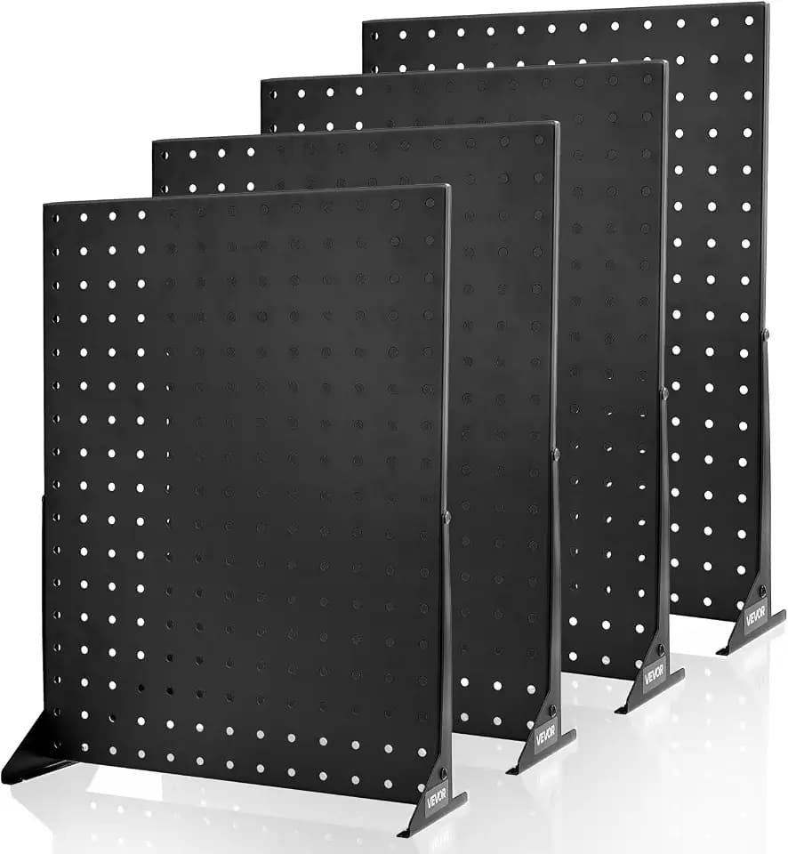 VEVOR Pegboard Display Stand, 17 x 13 in Tabletop Pegboard Display Stand, Accessories Rack Organizer, Thickened Cold-Rolled Steel Peg Board Panel for Grocery Retail Store Jewelry Shop, Black (4 PCS)