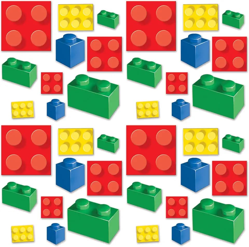 Beistle 40 Piece Building Blocks Cutouts, 4"-11.25", Multicolor