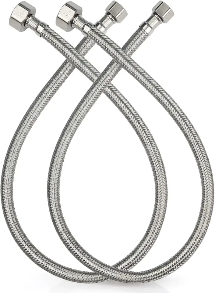 Midanya 24" Sink Hose, 1/2" FIP x 3/8" COMP Faucet Supply Lines,2 Pcs