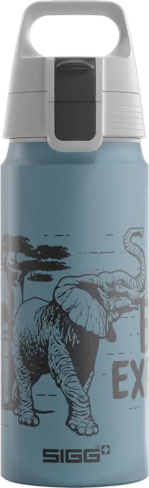Sigg - Aluminium Water Bottle for Children - WMB One Brave Elephant - Suitable for Carbonated Drinks - Leak-Proof - Light as a Feather - BPA-Free - ClimatePartner Certified - Sports & School - Blue -