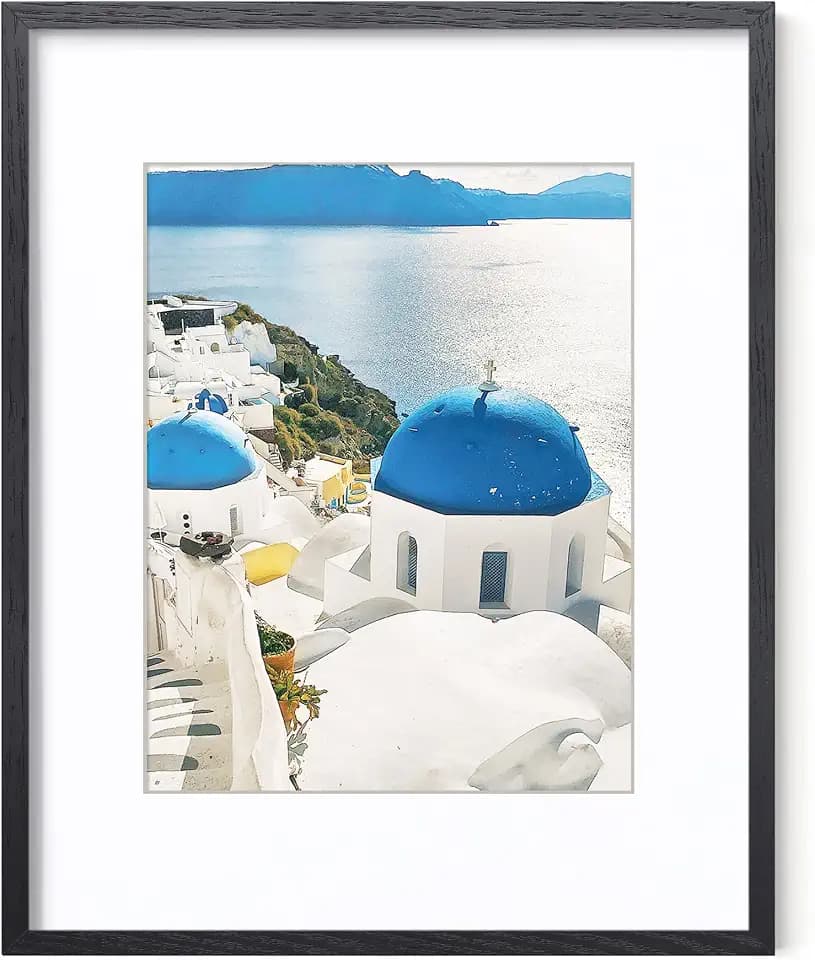 Axeman 16x20 Picture Frame, Solid Oak Poster Frame Tempered Glass, Black