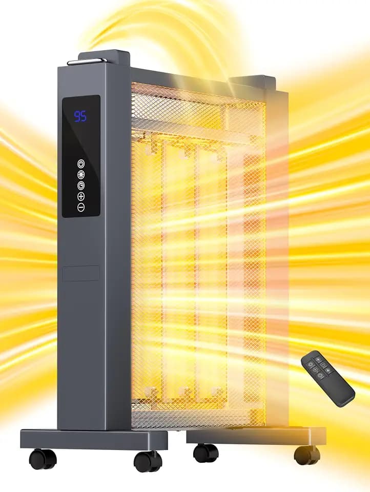 Uthfy 1500W Space Heaters for Indoor Use, 26 Inch Convection Electric Heater, 3 Sides Heating, 12H Timer, Temperature Adjustable 50-95°F, Tip-Over & Overheat Protection, Heaters for Large Room