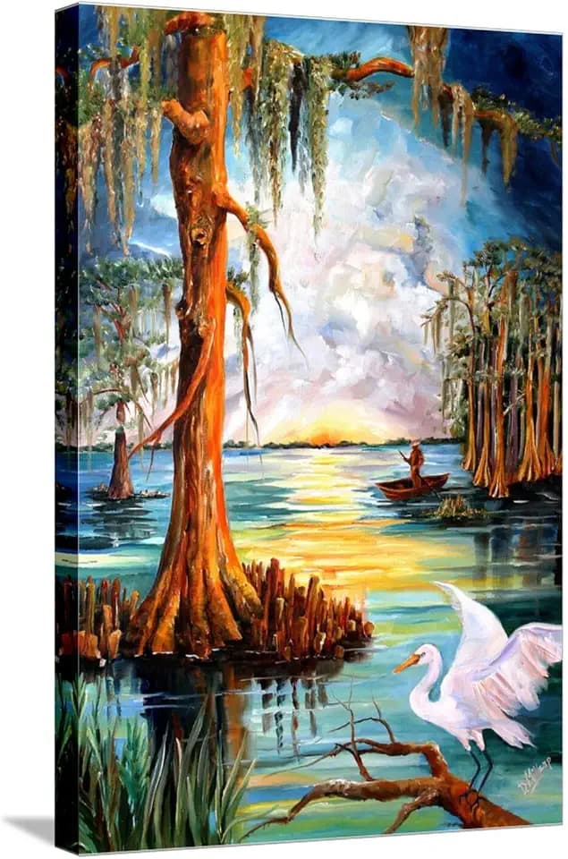 Art.com Stretched Canvas Print Down on the Bayou by Diane Millsap, 16" x 24"