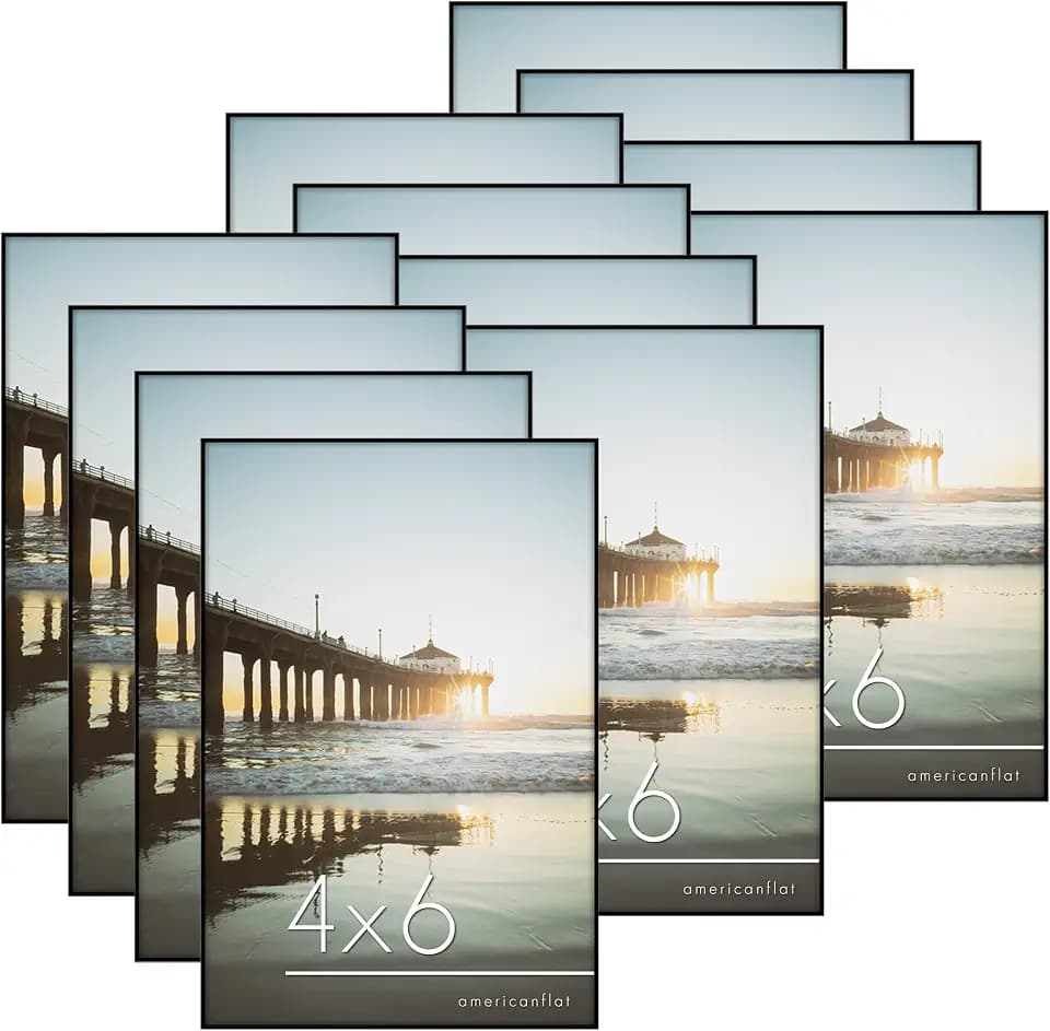 Americanflat 4x6 Picture Frame 12-Pack - Black