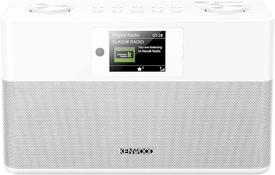 Kenwood CR-ST80DAB-W Stereo-Kompaktradio (2 x 10 W RMS, Bassreflex Lautsprecher DAB+, UKW, Bluetooth, Weckfunktion, Sleeptimer, TFT-Farbdisplay, Fernbedienung)