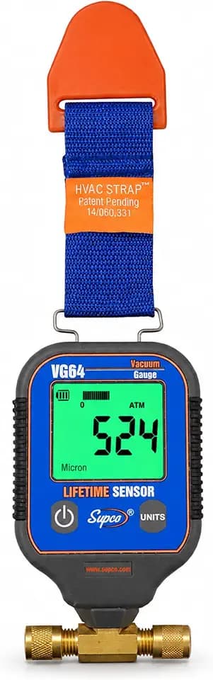 Supco VG64 Digital Vacuum Gauge, 0 to 12000 Microns