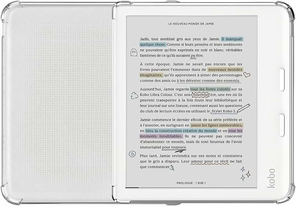 Hülle for Kobo Libra Colour/Kobo Libra 2 eReader Buchhülle 7" Verstärkte Ecken Cover/Libra Colour Hülle/Libra 2 Hülle