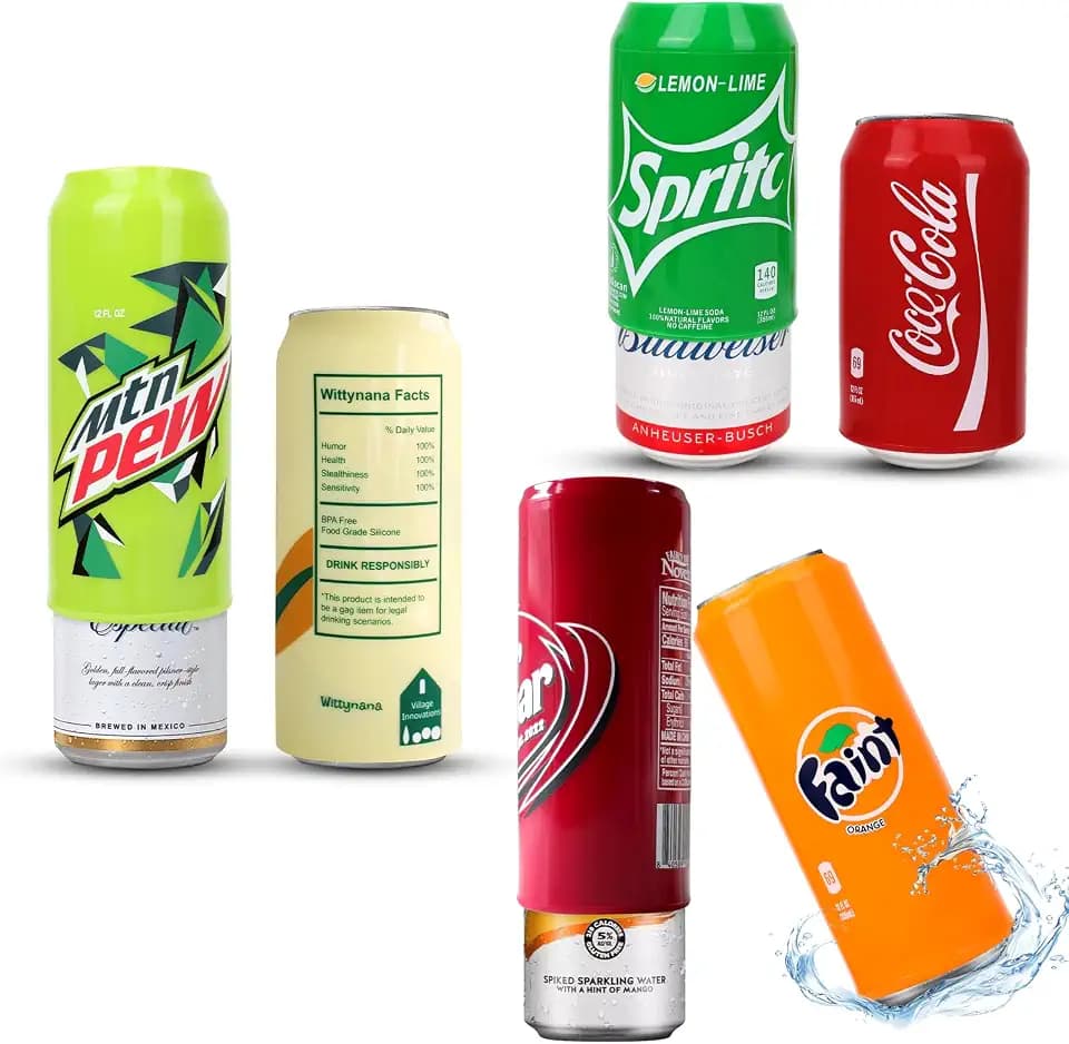 6-Pack Beer Can Covers that Look Like Soda for 12 oz, Skinny & 16 oz Cans