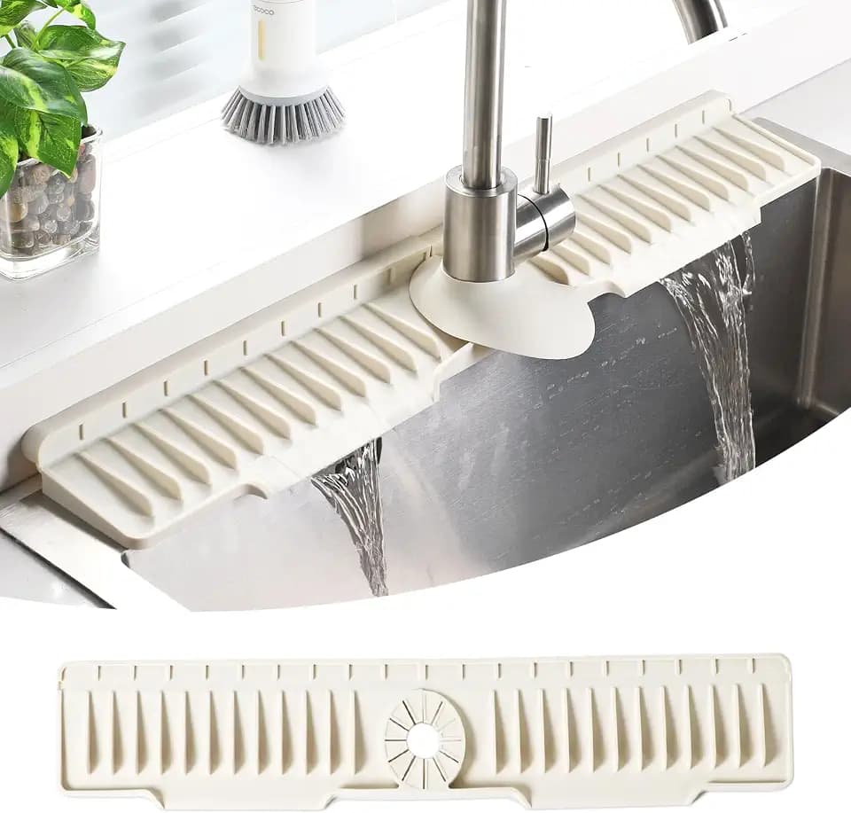 24" Silicone Sink Mat for Kitchen(Released in 2026), Beige