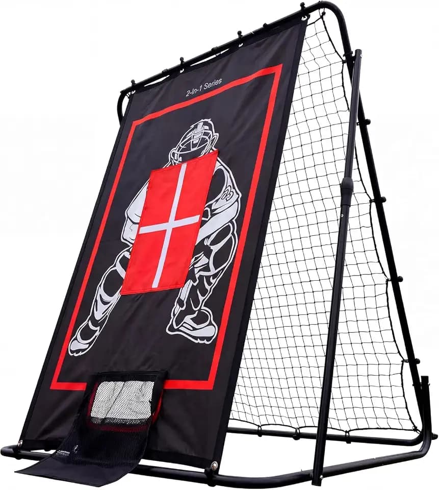 Garvee Baseball and Softball Rebounder Net, Adjustable Angles for Pitching, Batting & Solo Fielding Training