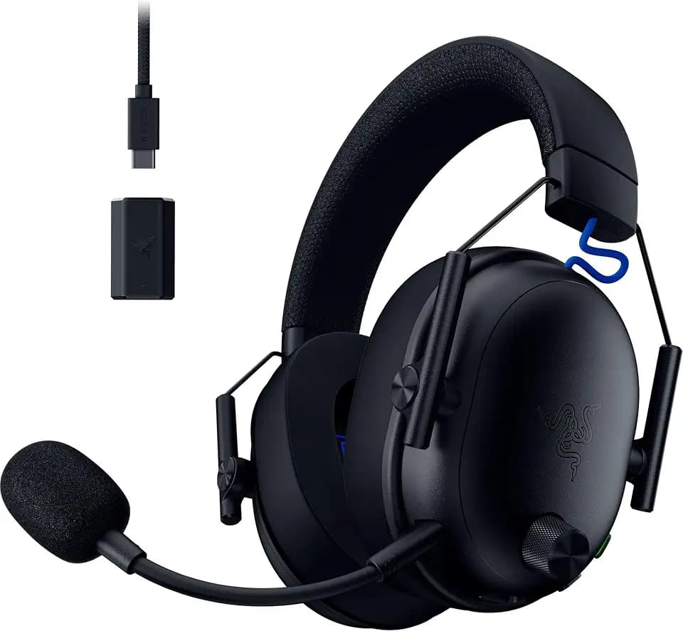 Razer BlackShark V3 for PlayStation - Kabelloses E-Sport-Headset - TriForce 50 mm Treiber - Abnehmbares Breitband-Mikrofon - HyperSpeed 2,4 GHz & Bluetooth - THX Spatial Audio - PS5/PC | Schwarz