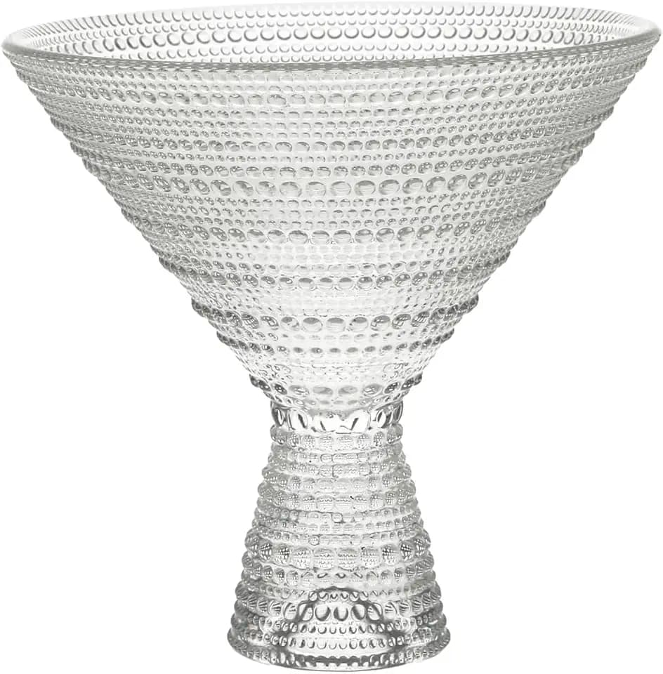 Fortessa Jupiter Beaded Hobnail Glass, 11.5 Ounce Martini (Set of 2), Clear