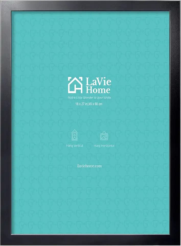 LaVie Home 18x27 Picture Frame Black, Puzzles Frame for Wall Decoration, Classic Black Minimalist Style Suitable for Decorating Houses, Offices, Hotels, Puzzles Posters Photos or Artwork(1 Pack)