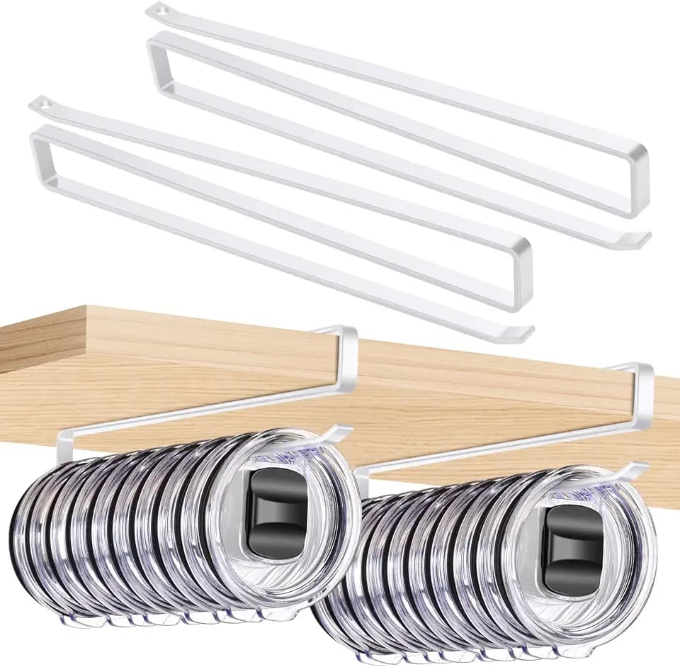 2 Pack Tumbler Lid Organizer for Corner Cabinets, Holds 24 Lids (white)