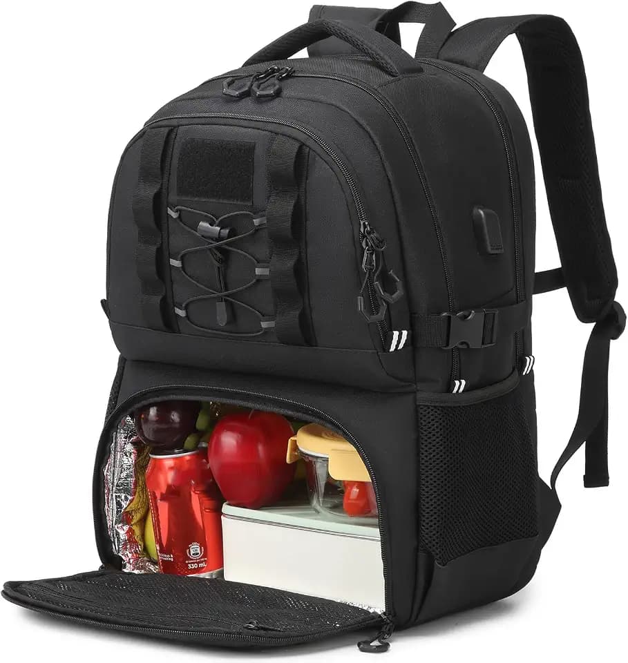 17 Zoll Laptop Rucksack mit Kühlfach Arbeitsrucksack Herren Lunch Rucksack