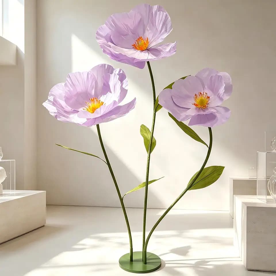5.58FT Artificial Paper Flowers, Large Flower Backdrop
