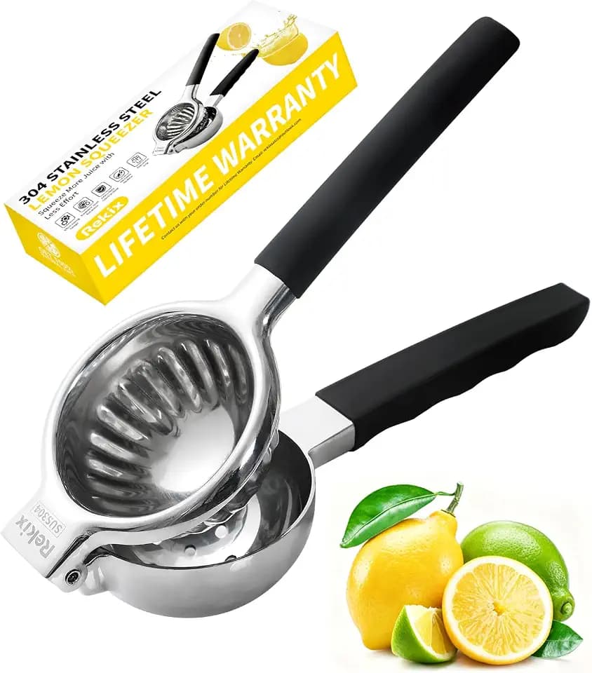 Rekix 304 Stainless Steel Lemon Squeezer, Heavy Duty Manual Citrus Juicer