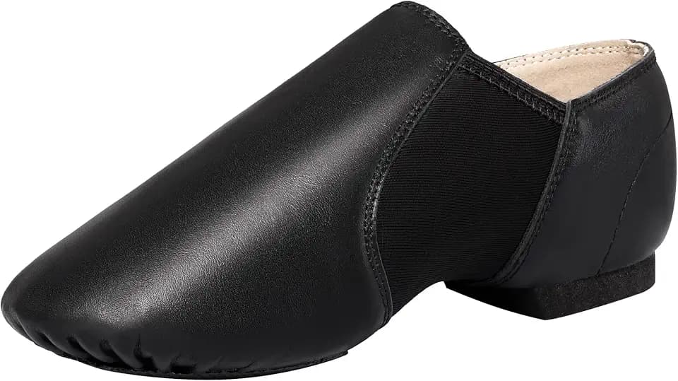 Dynadans Leather Slip On Jazz Shoes for Girls Boys Kids