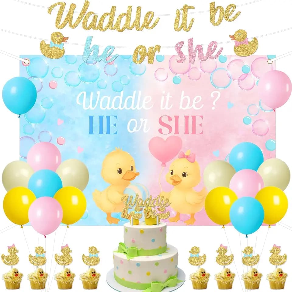 Pig Birthday Decorations, Pink Pig Theme Birthday Party Supplies Set Include Banner, Backdrop, Balloons, Cake Toppers and Cupcake Toppers for Party Decorations