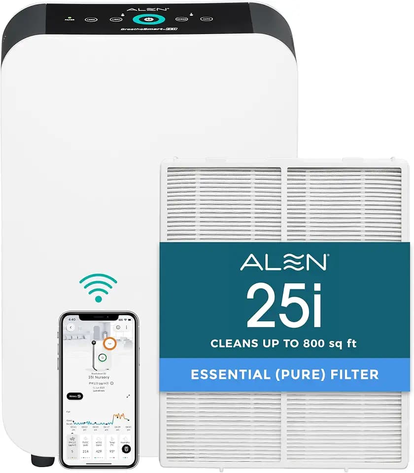 Alen 25i HEPA Air Purifier, Essential Filter, Covers 800 Sq Ft
