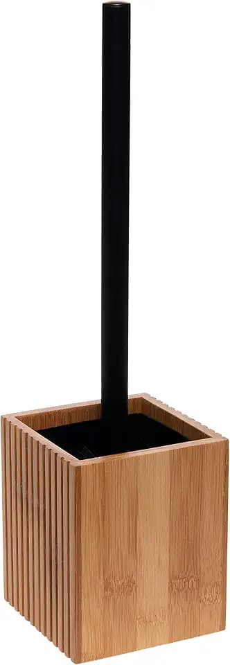 Bath Bliss Small Square Oslo Bamboo Toilet Brush Set | 360 Degree Brush Head | Bathroom Cleaning | Bamboo Design | Bathroom Accessories | Dimensions: 3.94 x 3.94 x 14.37 | Natural