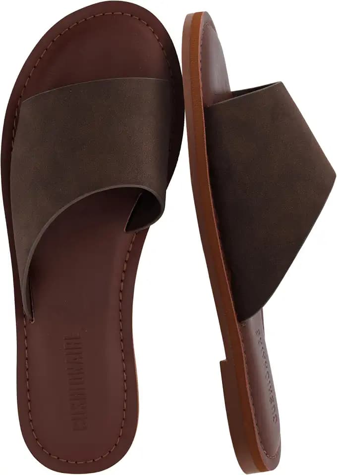 CUSHIONAIRE Carly Slide Sandals for Women with Memory Foam