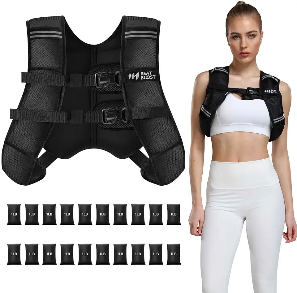 BeatBoost Adjustable Weighted Vest for Men Women, 5-30lb Vest or Vest Set