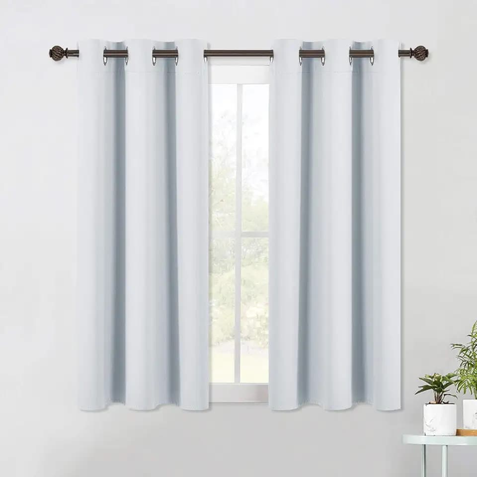 NICETOWN Room Darkening Curtain Panels for Bedroom -Easy-Care Solid Thermal Insulated Grommet Room Darkening Draperies/Drapes (2 Panels, 42 by 54, Platinum-Greyish White)