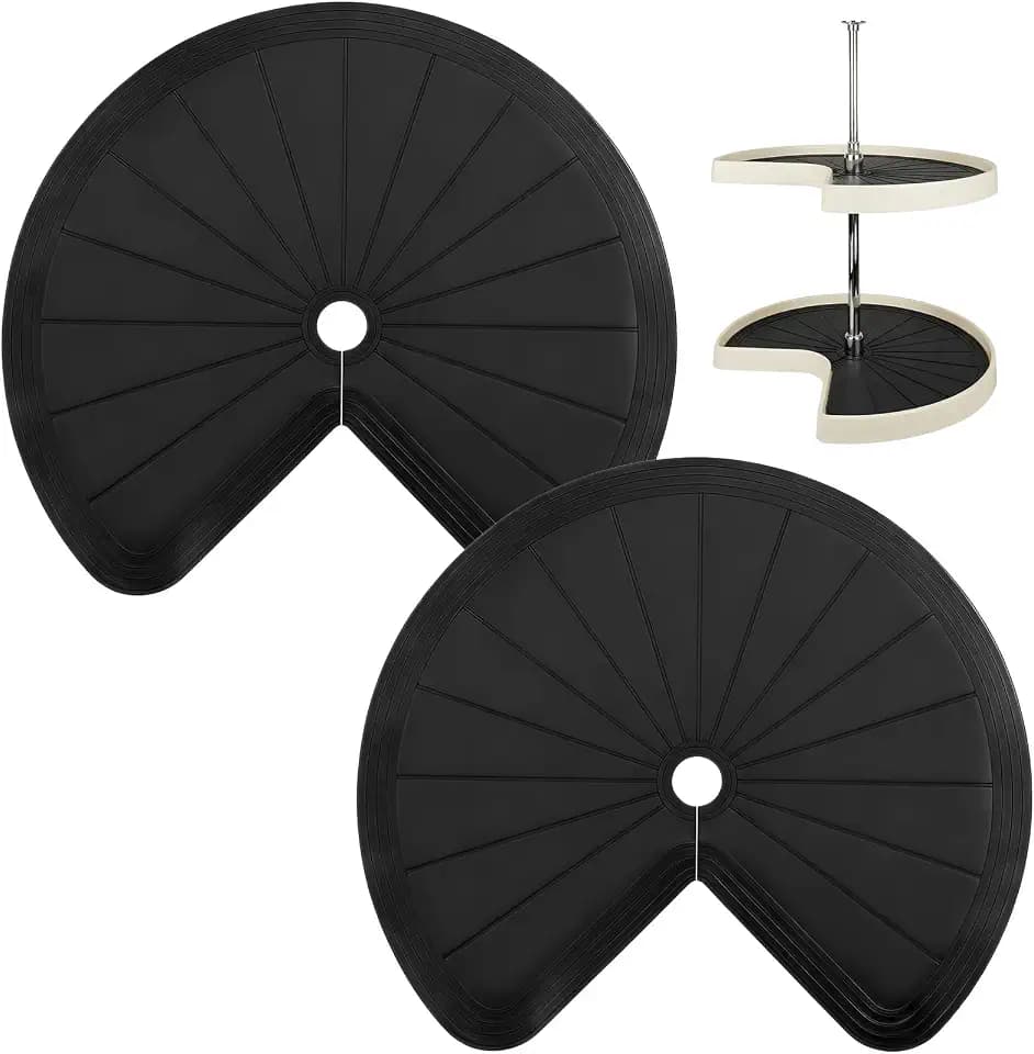 2pcs Lazy Susan Shelf Liner 27In Silicone Lazy Susan Liners for Kitchen Cabinets Corner Base Cabinets Upgraded Composite Materials Circle Mats for Shelf Drawer Refrigerator Cupboard