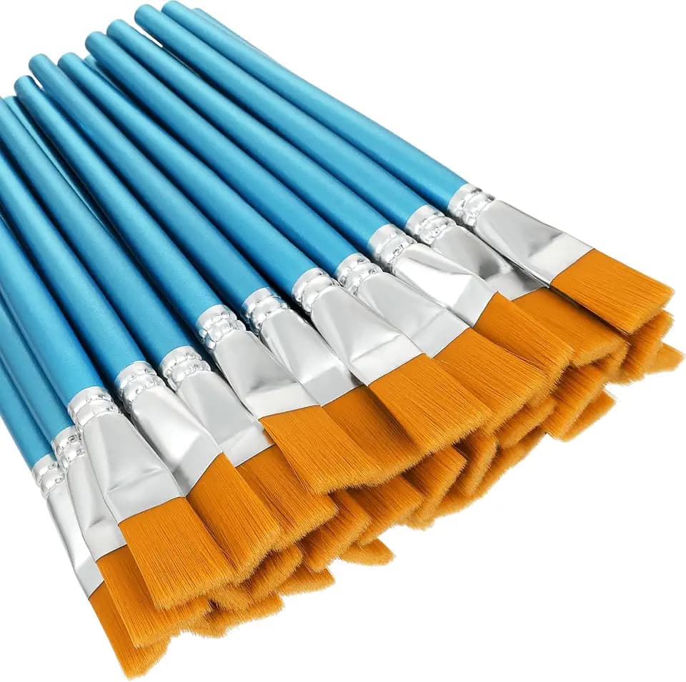 1 Inch Flat Paint Brushes Bulk, 40 Pcs Large Acrylic Painting Brush