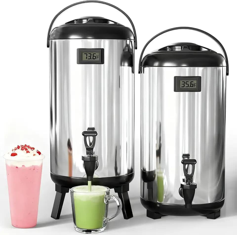 2 Pack Stainless Steel Insulated Beverage Dispenser 3.2 Gallon/12 L