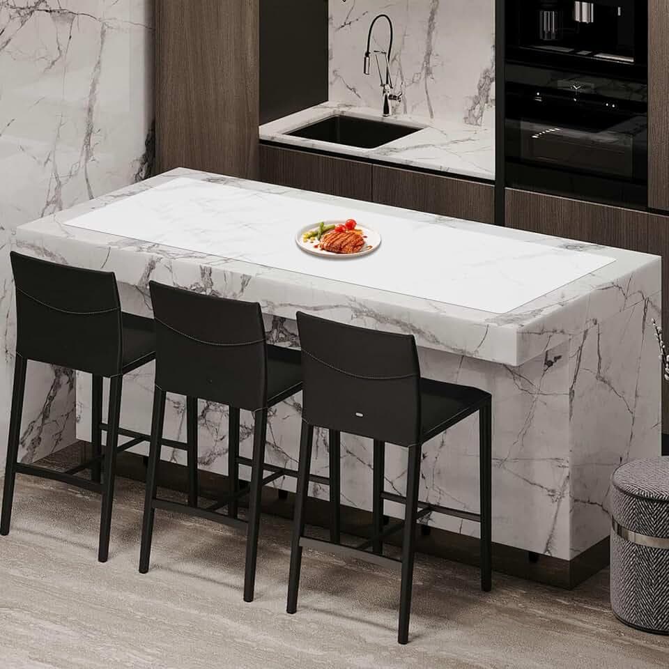Large Silicone Mat for Kitchen Countertop, 78.7''x15.7''(200cmx40cm) Heat Resistant Kitchen Island Protector Mat, Extra Large Kitchen Counter Mat,Multipurpose Cuttable Silicone Mat, Semitransparent