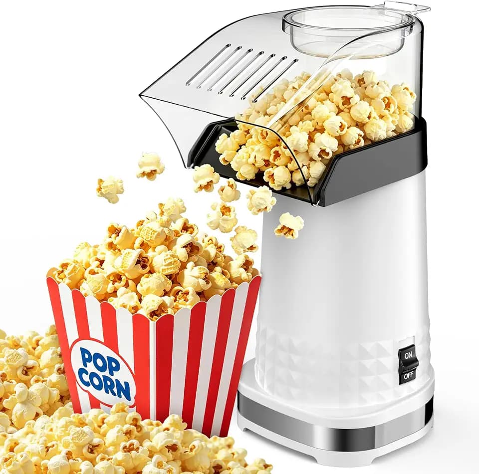 Popcorn Popper Maker with Measuring Cup, No Oil, Easy to Clean & Maintain