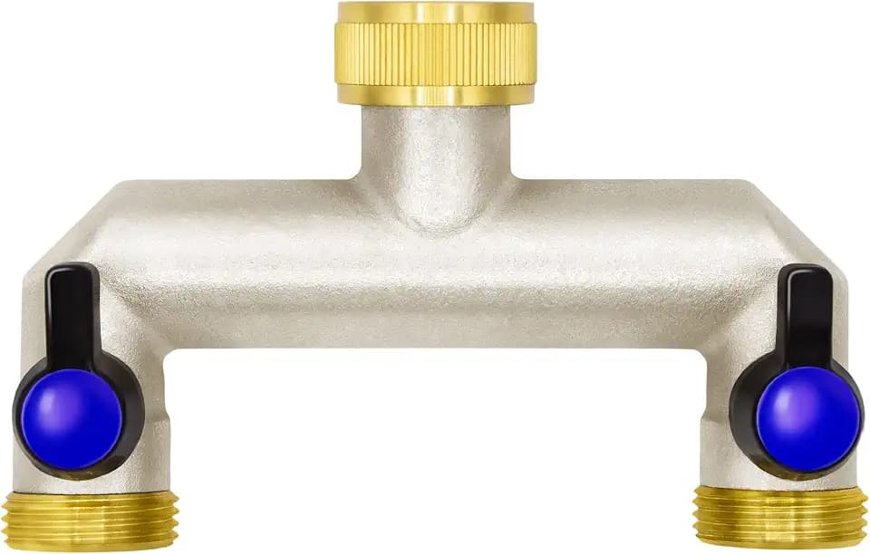 VARIOSAN 2-Wege Wasserverteiler 16607, 1", Messing, 2 Kugelhähne