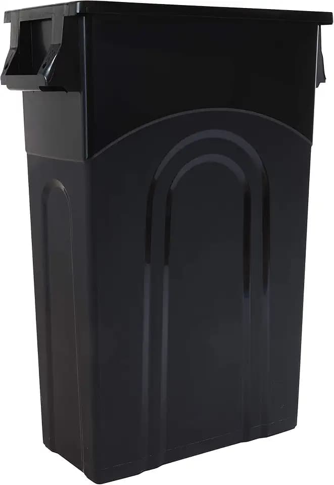 United Solutions Highboy Waste Container, Space Saving Profile & Easy Bag Removal for Indoor or Outdoor use, Black (TI0032)
