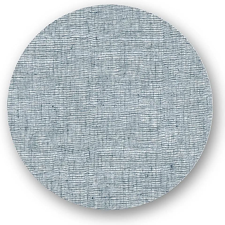 15 Inch Round Silicone Placemat, Linen Print in Denim, 1 Count