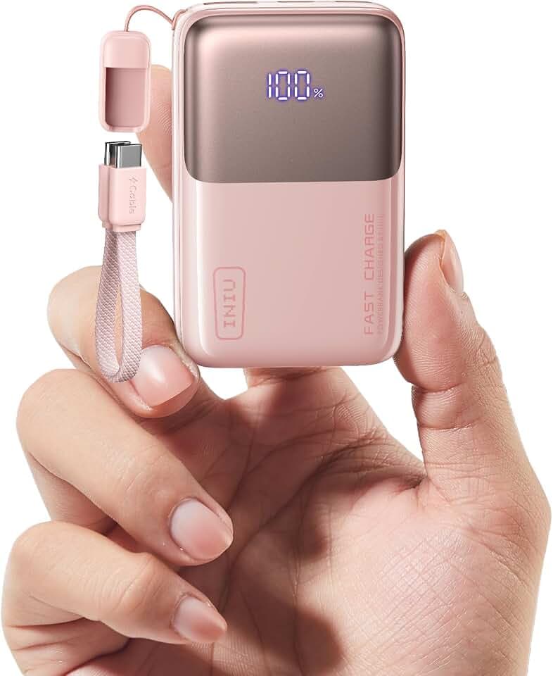 INIU Ultra Mini Powerbank, 10000mAh 45W Schnellladen mit USB C Kabel