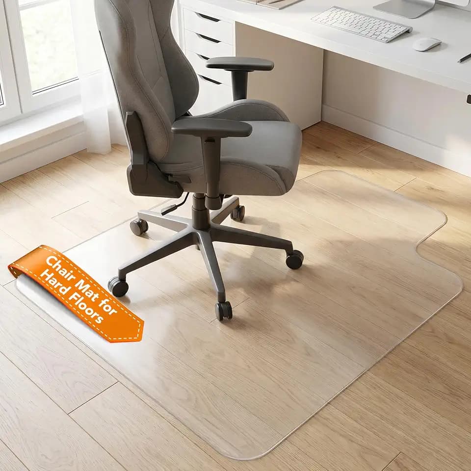 Chair Mat for Hardwood Floor - 47.5" x 35.5" Office Chair Mat with Lip.