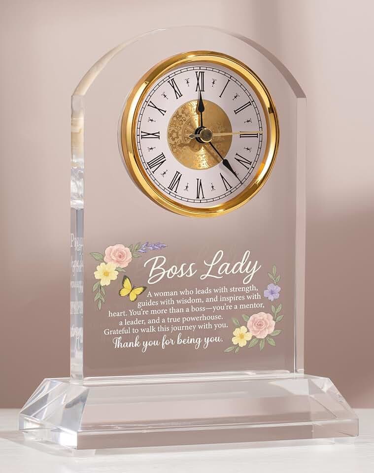 Boss Lady Gifts for Women – Best Boss Day Gifts Appreciation, Silent Clock