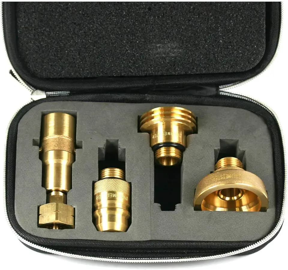 Tankflaschenadapter Set Etui - Gasflaschen befüllen - KLF G.12 Gewinde