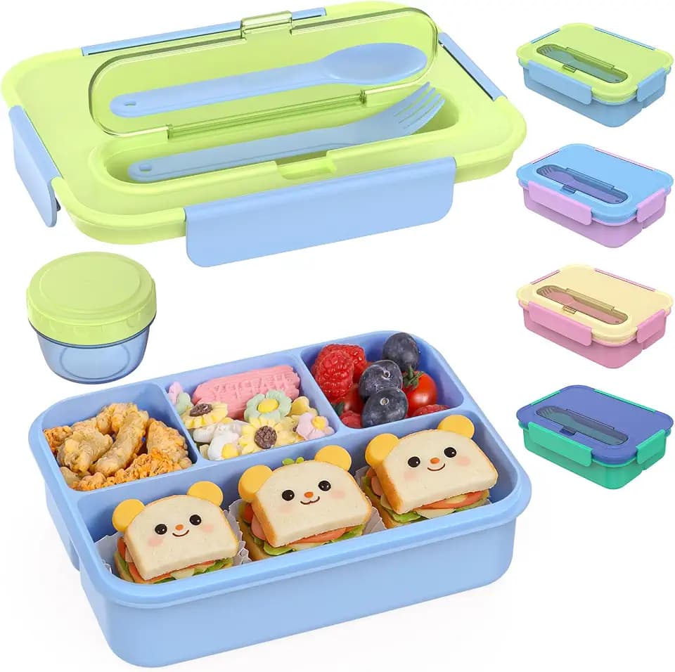 Caperci Bento Box for Older Kid & Teen, 50oz 4 Compartment Lunch Containers