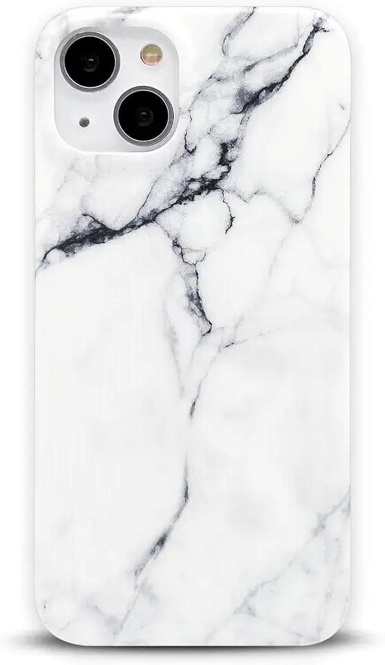 Designed for iPhone 14 Case, for Girls Woman, White Black Marble Pattern Slim Soft Back Shockproof Protective Cover for iPhone 14 6.1 inch 2022(Fancy14)