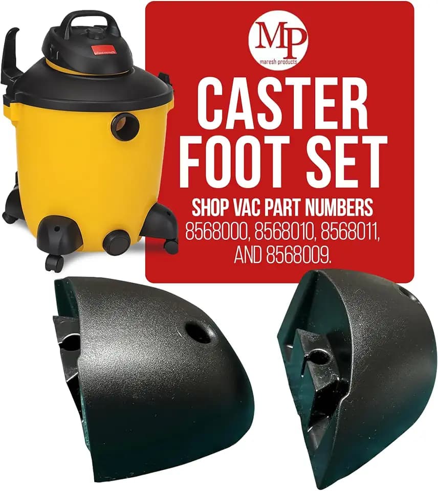 MP Maresh Products Replacement for Shop Vac A & B Caster Foot Set - Compatible with Part Numbers 8568000, 8568010, 8568011, 8568009 - Exact Replacement for Select Models