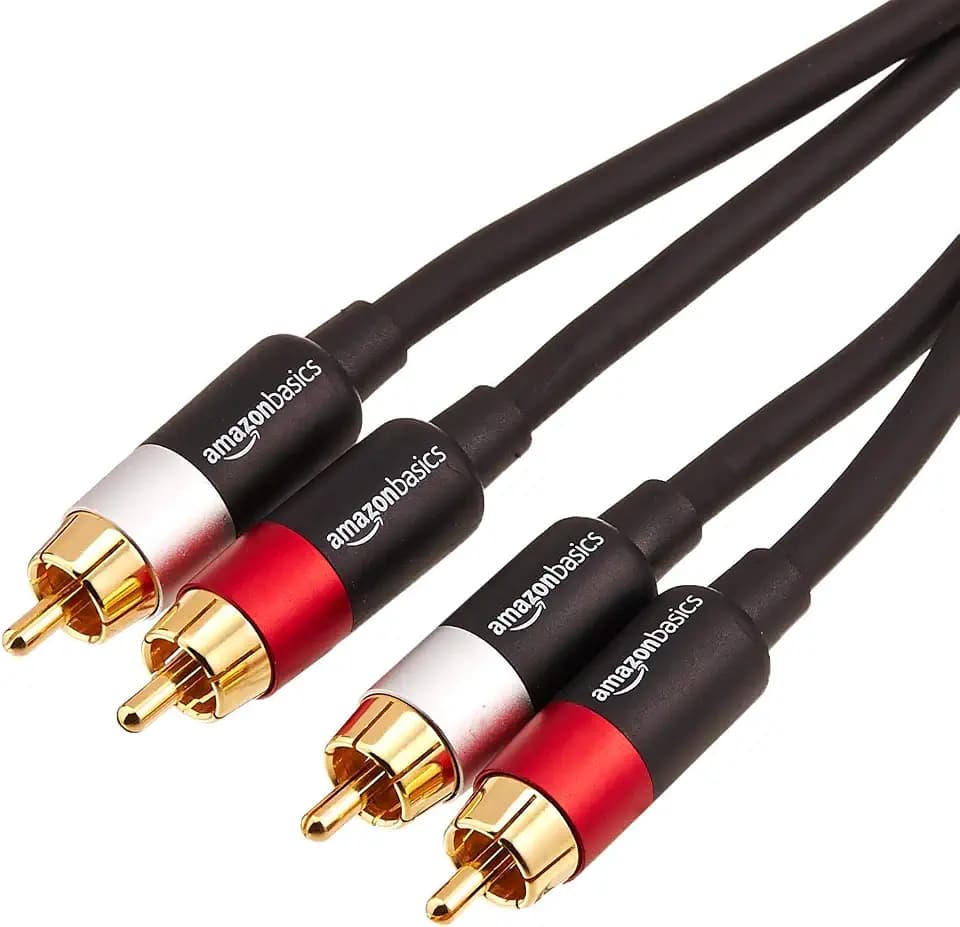 Amazon Basics 2-Stecker- bis 2-Stecker RCA - 1.2 m, Schwarz