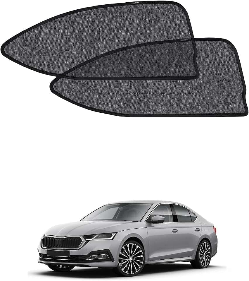 Auto-Sonnenschutz für Skoda Octavia (2021-2024), Sonnenblenden für hintere Seitenfenster, Atmungsaktiv, UV-Schutz und Wärmeisolierung, Doppelte Schutzwirkung für Camping-2er Set
