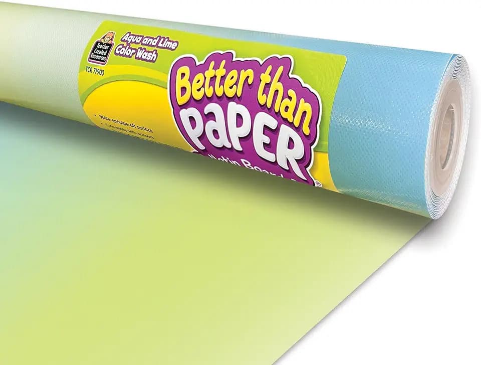 Teacher Created Resources Aqua and Lime Color Wash Better Than Paper Bulletin Board Roll (TCR77903)
